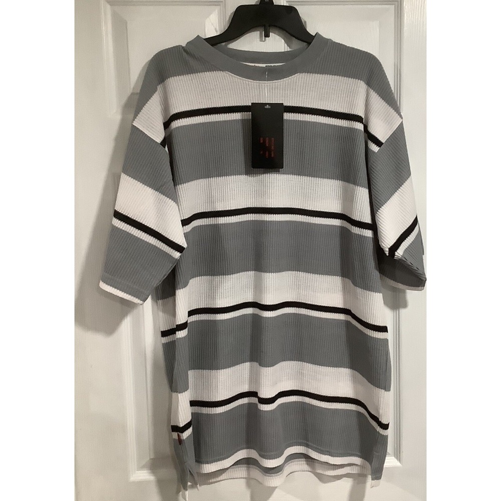 Vtg NWT Koman Crewneck T-Shirt Short Sleeve Striped Multicolor Mens Sz XL